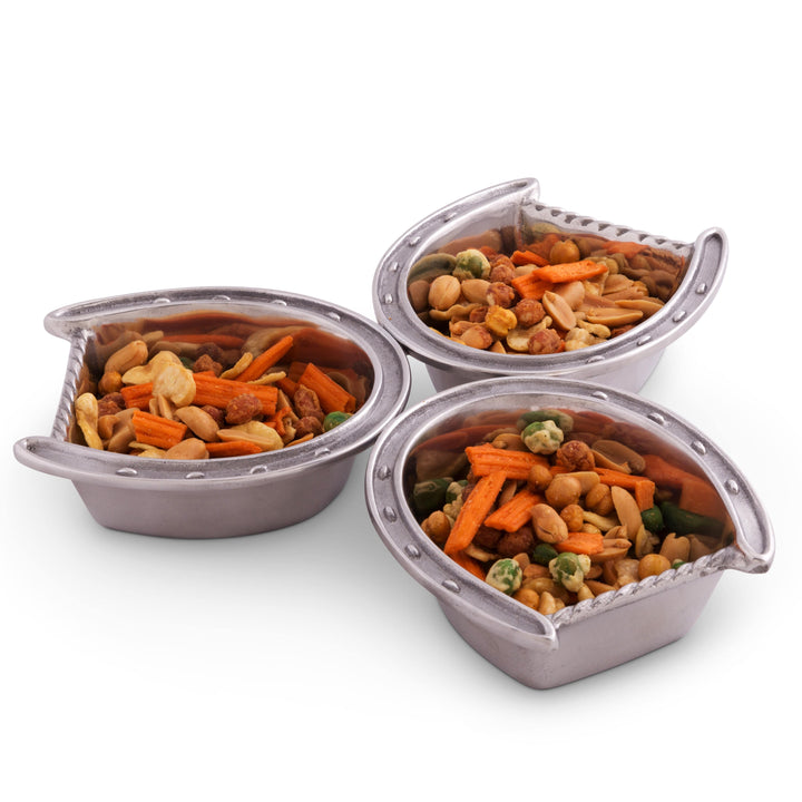 Equestrian Horseshoe 3-Bowl Serving Dish – Elegant Entertaining for the Horse Lover’s Home