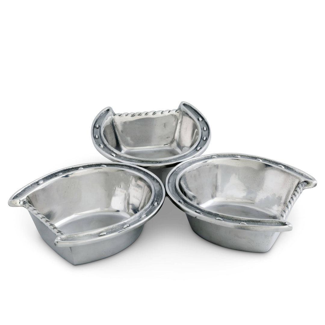 Equestrian Horseshoe 3-Bowl Serving Dish – Elegant Entertaining for the Horse Lover’s Home