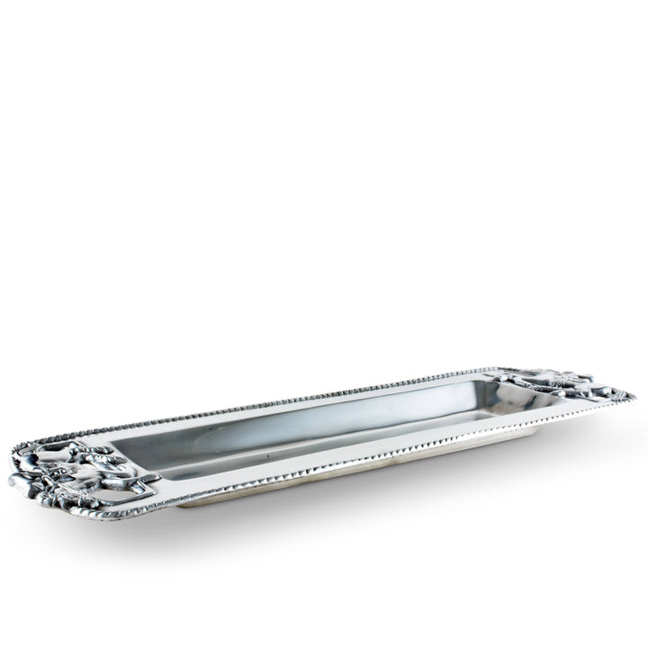 Silver Equestrian Thoroughbred Oblong Tray – Elegant Serveware & Gift for Horse Lovers