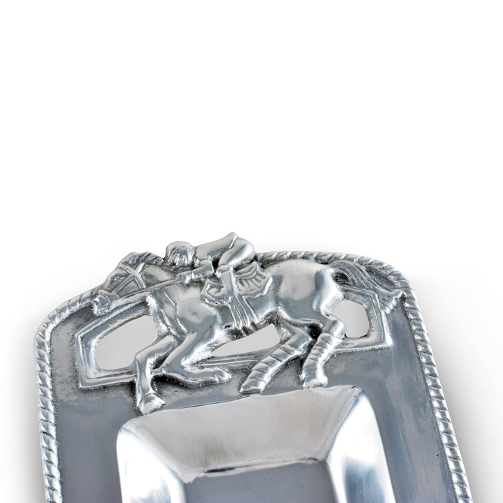 Silver Equestrian Thoroughbred Oblong Tray – Elegant Serveware & Gift for Horse Lovers