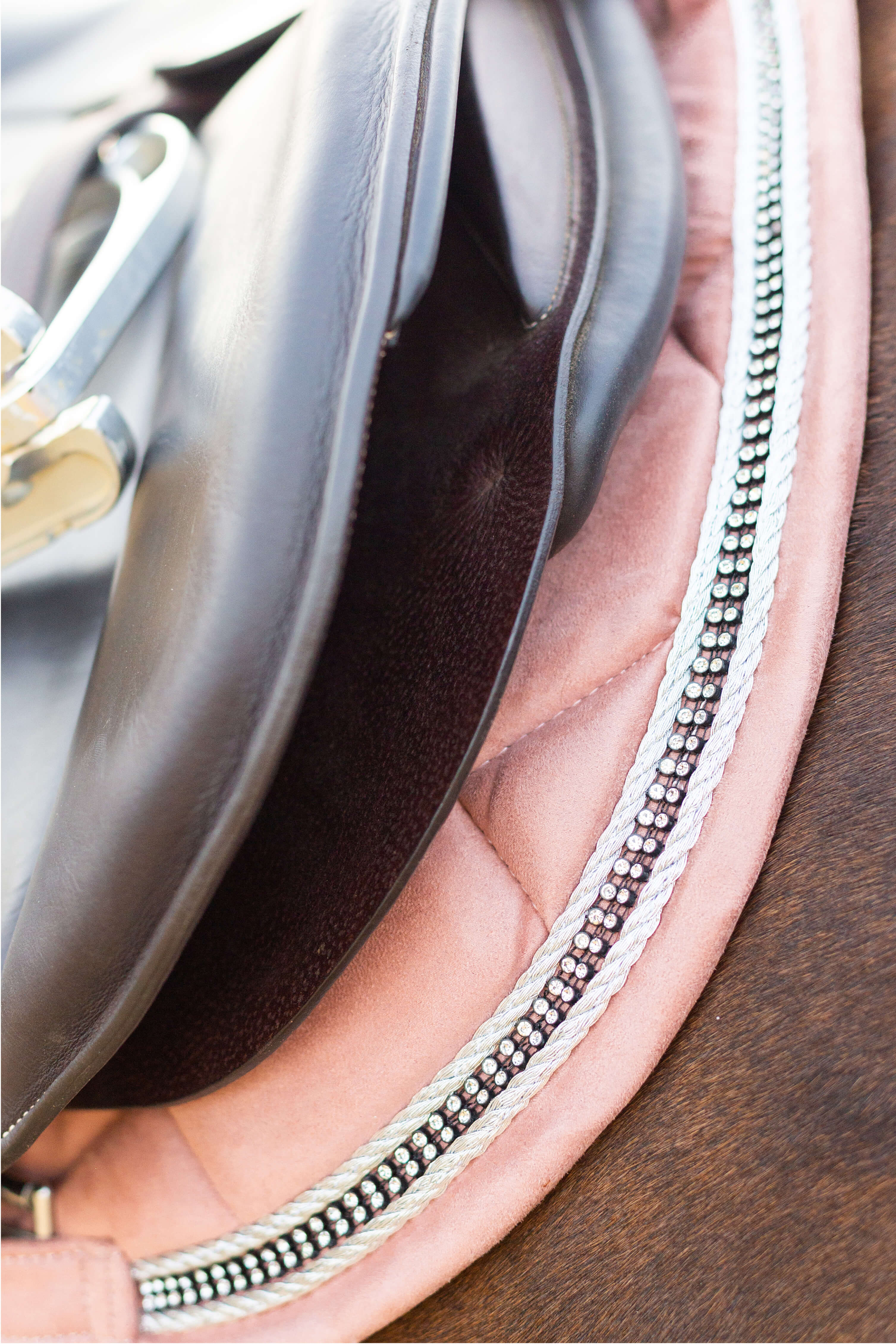 Powder Pink Suede Saddle Pad Set