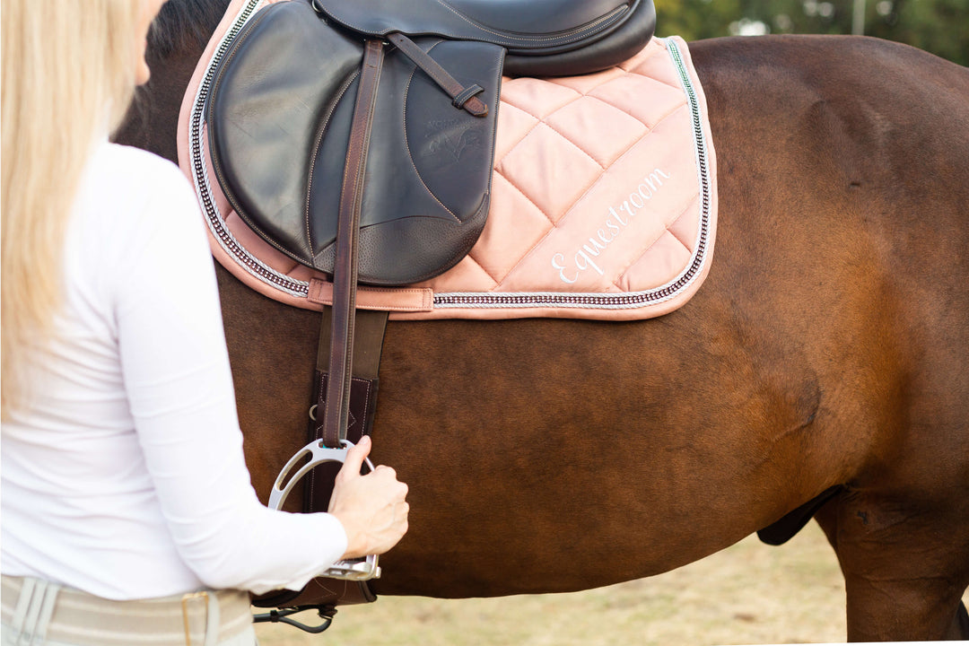 Powder Pink Suede Saddle Pad Set