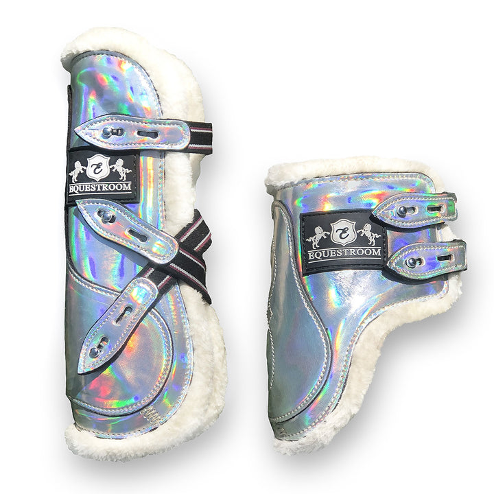 Holographic Open Front Boots