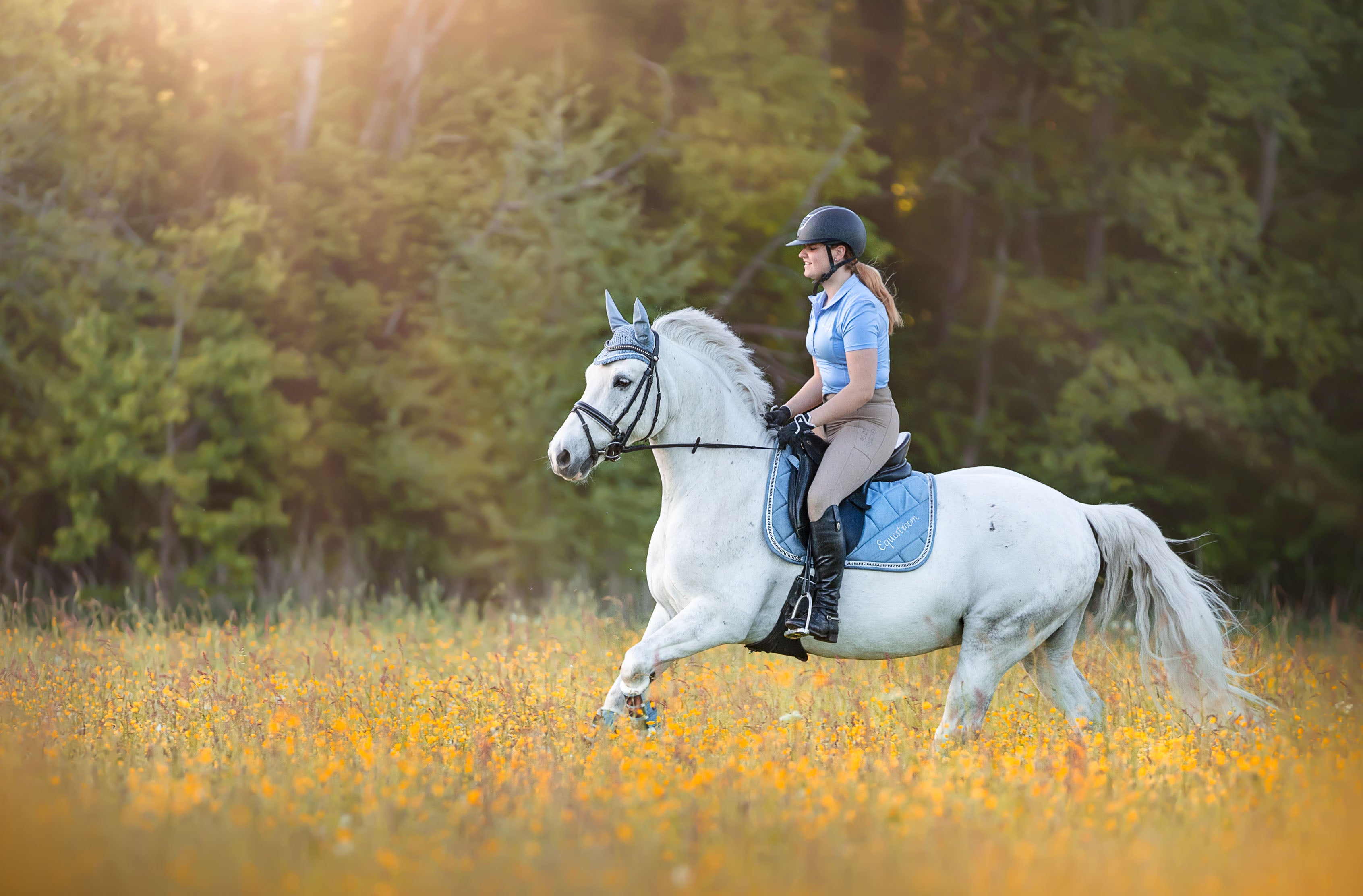 Moonstone Blue Saddle Pad Set