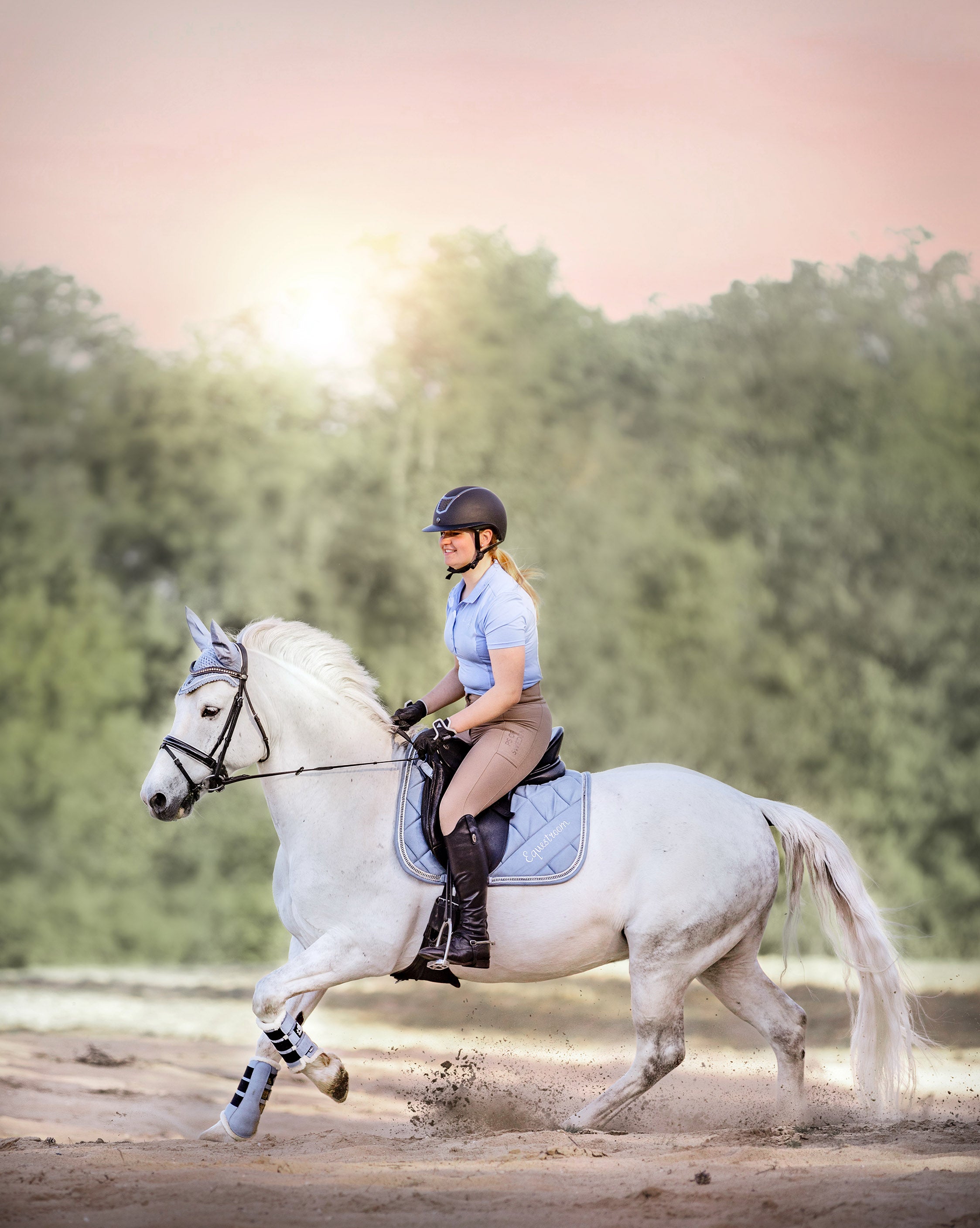 Moonstone Blue Saddle Pad Set